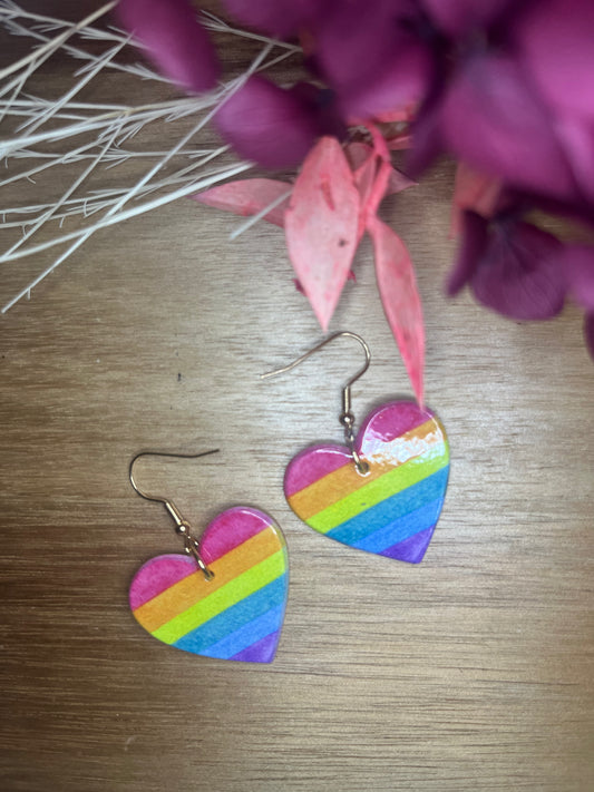 Pastel Rainbow Stripped Heart